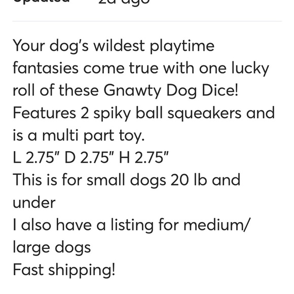 Bark box Gnawty dice for small
Dogs NWT - Picture 7 of 7